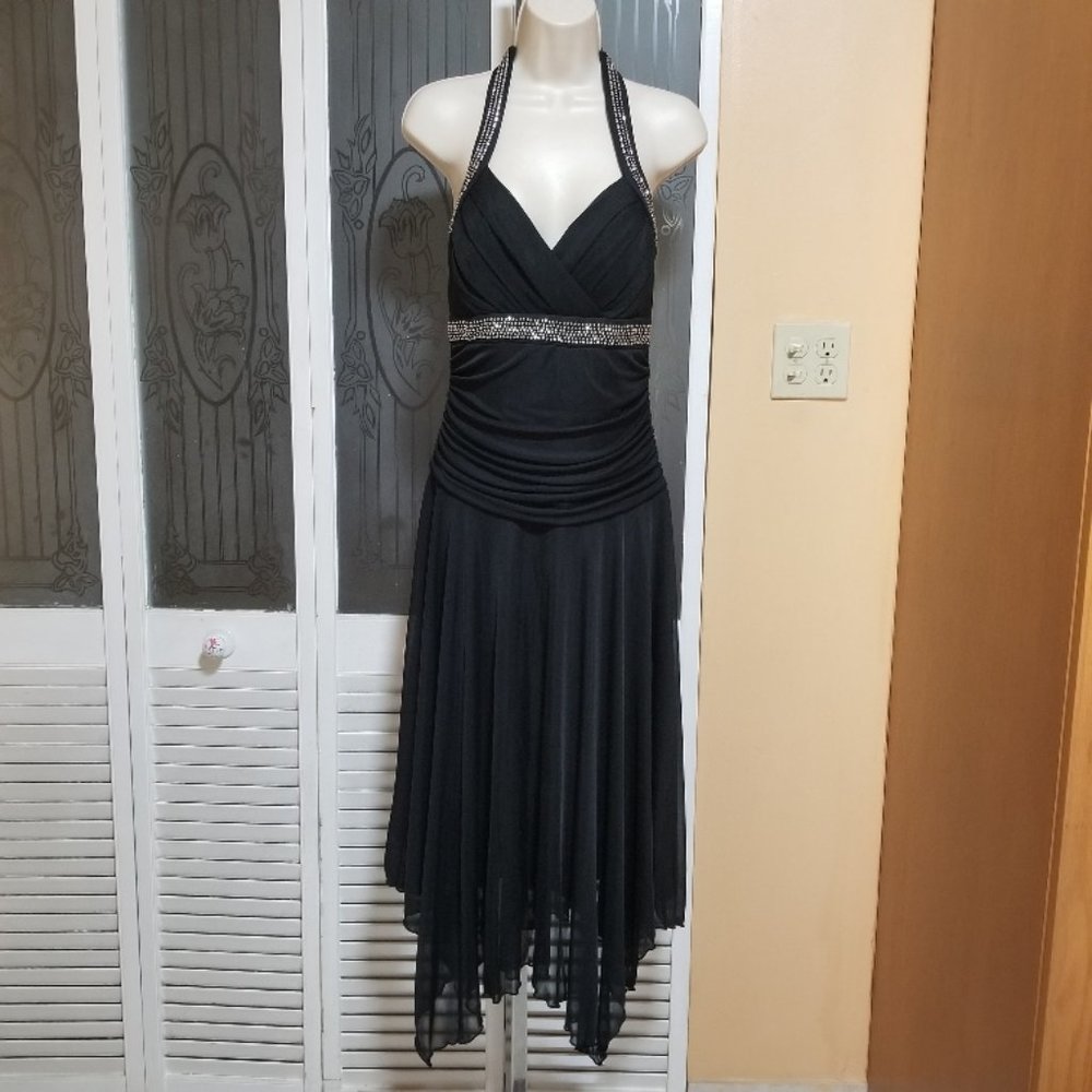 Trixxi Ladies Sexy Halter Rhinestone Dress